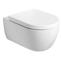 Wandcloset Pack Plieger Kansas Diepspoel Rimless met Closetzitting 36x54,5cm Mat Wit - thumbnail