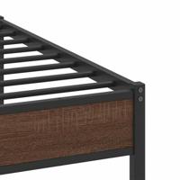 Bedframe zonder matras metaal bruin eikenkleur 183x213 cm - thumbnail