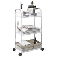 VidaXL Opbergtrolley 3-laags 37x28x68 cm acryl transparant - thumbnail