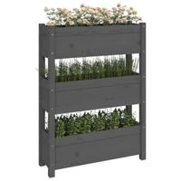 Plantenbak 77x25x104,5 cm massief grenenhout grijs - thumbnail