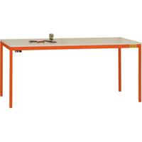 Manuflex LD1918.2001 ESD ESD-werktafel UNIDESK met melamine schijf, onderstel roodoranje RAL 2001, bxdxh = 1600 x 800 x 720-730 mm Rood-oranje (RAL 2001) - thumbnail