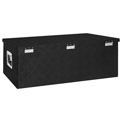 VidaXL Opbergbox 90x47x33,5 cm aluminium zwart VidaXL Opbergbox 90x47x33,5 cm aluminium zwart