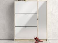 Schoenenkast SHANA 4 deuren hoogglans wit/eik - thumbnail