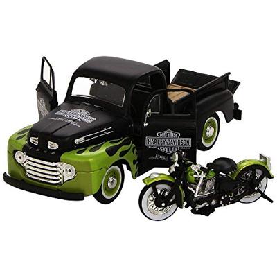 Maisto Ford Pick Up F1 ´48 und Modellmotorrad FL Panhead Harley Davidson 1:24 Auto