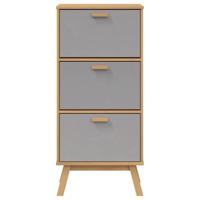 Schoenenkast OLDEN 55x35x120 cm grenenhout grijs en bruin - thumbnail