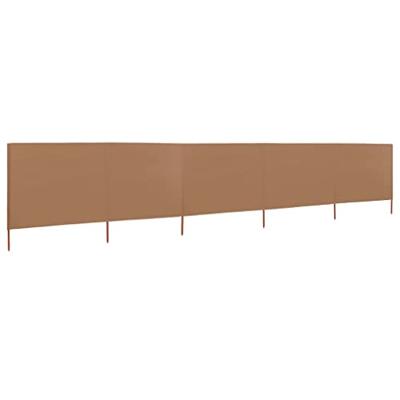 VidaXL Windscherm 5-panelen 600x120 cm stof taupe