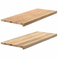 VidaXL Vensterbanken 2 st onbehandeld 100x40x2 cm massief eikenhout - thumbnail
