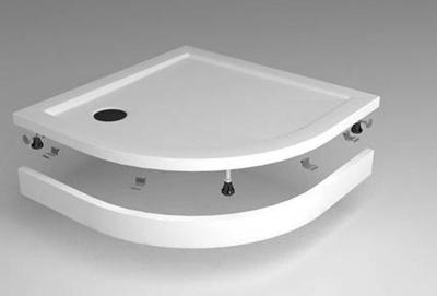 Xellanz voorzetpaneel + poten tbv 1/4 r.douchebak acryl 90x90x4 wit