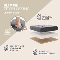 Opvouwbare poef met opslag donkergrijs - thumbnail