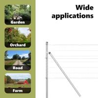 VidaXL Hek met paal zilver 0,8 x 25 m staal en pvc - thumbnail