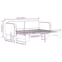 Slaapbank met onderschuifbed 90x200 cm stof crèmekleurig - thumbnail
