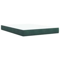 Boxspring met matras fluweel donkergroen 140x190 cm - thumbnail