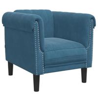 Fauteuil fluweel blauw - thumbnail