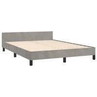 Bedframe zonder matras 140x200 cm fluweel lichtgrijs - thumbnail