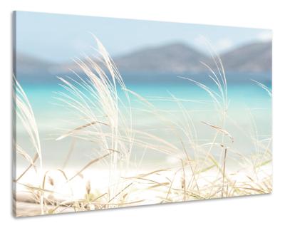 Schilderij -Vreedzaam Uitzicht , 90x70cm , wanddecoratie , premium print