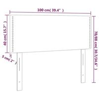 Hoofdbord LED 100x5x78/88 cm stof crèmekleurig - thumbnail