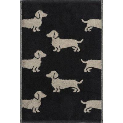 Cawö Cawo We love Dogs gemustert 6246 Handdoek 50x100 schwarz/beige