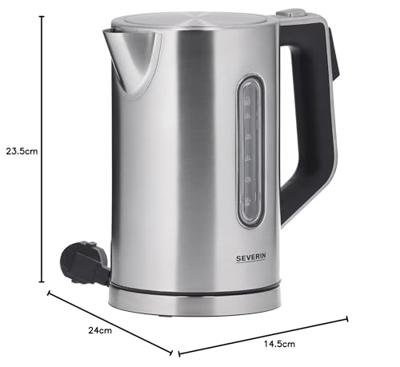 Severin wk3418 waterkoker 1.7l 3000w rvs/zwart
