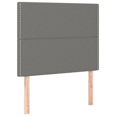 Hoofdbord LED 90x5x118/128 cm stof donkergrijs - thumbnail