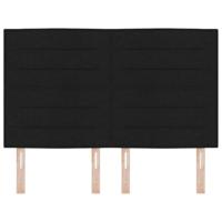 LED Hoofdbord met LED-striplichten Zwart 160 cm Polyester - thumbnail