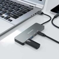 AISENS HUB USB 3.2 GEN2 10G A/M-2xTYP C/H-2xUSB-A/H 15CM GRAU - thumbnail