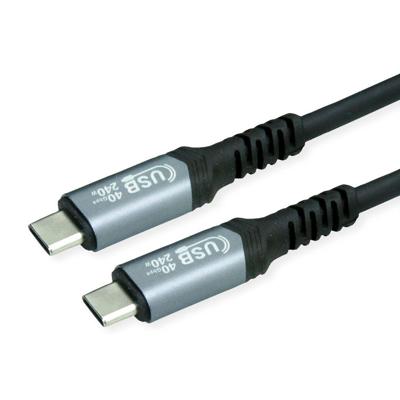 VALUE USB4 Gen3x2 Kabel, C-C, M/M, 40Gbit/s, 240W , zwart, 0,8 m VALUE USB4 Gen3x2 Kabel, C-C, M/M, 40Gbit/s, 240W , zwart, 0,8 m