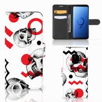 Telefoonhoesje met Naam Samsung Galaxy S9 Skull Red - thumbnail