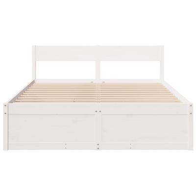 Bedframe zonder matras massief grenenhout wit 180x200 cm