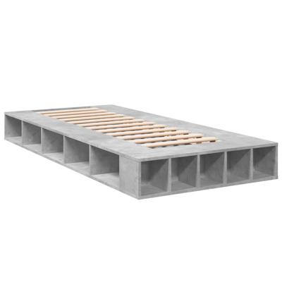 Bedframe bewerkt hout betongrijs 90x200 cm