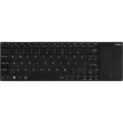 Rapoo E2710 Draadloos multimedia toetsenbord met touchpad Toetsenbord Zwart - thumbnail
