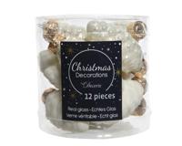 12 Glazen dennenappels 40 mm wol wit KSD Decoris - Decoris - thumbnail