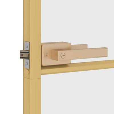 VidaXL Binnendeur smal 76x201,5 cm gehard glas en aluminium goudkleur