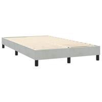 Boxspring met matras fluweel lichtgrijs 120x220 cm - thumbnail