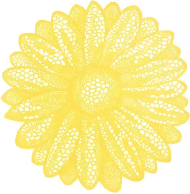Unique Living placemat flower 38cm yellow