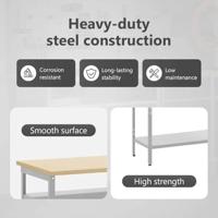 Werkbankset met plank 3 pcs Beige en Grijs Gepoedercoat staal - thumbnail
