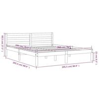 Bedframe massief grenenhout wasbruin 200x200 cm - thumbnail