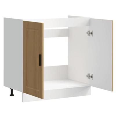 Spoelbakonderkast Porto 80x46x81,5 cm hout artisanaal eiken