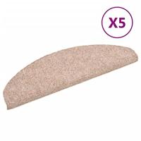 VidaXL Trapmatten zelfklevend 5 st 65x21x4 cm naaldvilt bruin - thumbnail