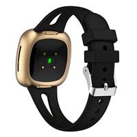 Fitbit Versa 3 & 4 / Sense 1 & 2 - Sportbandje druppel design - Large - Zwart - thumbnail