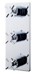 Cross afbouwdeel therm. 3 weg chroom