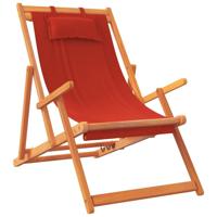 Strandstoelen 2 st inklapbaar stof rood - thumbnail