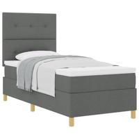 Boxspringbed met Matras Donkergrijs 80x200 cm Stof - thumbnail