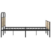 Bedframe zonder matras metaal gerookt eikenkleurig 160x200 cm - thumbnail