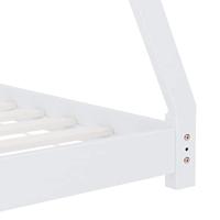 Kinderbedframe massief grenenhout wit 80x160 cm - thumbnail