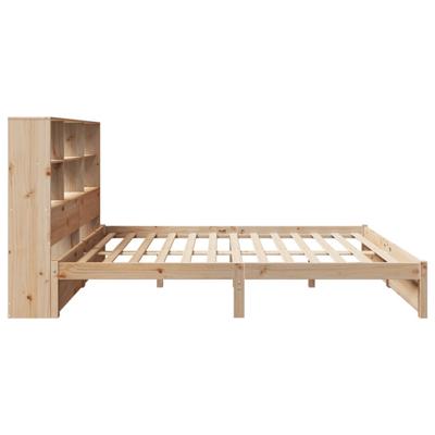 Bed met boekenkast zonder matras massief grenenhout 140x200 cm - thumbnail