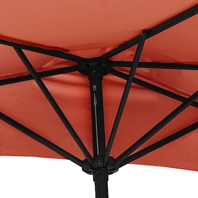 VidaXL Balkonparasol half met aluminium paal 300x155x223 cm terracotta - thumbnail