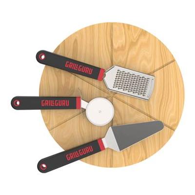 Grill Guru Pizza Set (Pizza Board+Cutter+Rasp+Spatula)