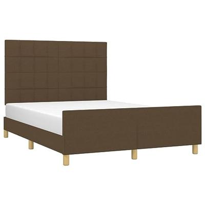 Bedframe zonder matras stof donkerbruin 140x200 cm