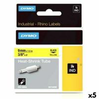 Gelamineerde Tape voor Labelmakers Rhino Dymo ID1-9 Geel Zwart 9 x 1,5 mm (5 Stuks) - thumbnail
