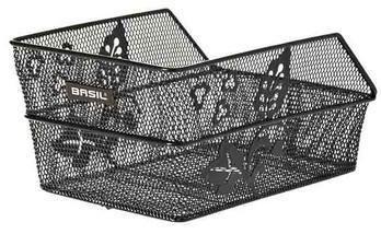 Basil cento flower s - fietsmand - achterop - zwart